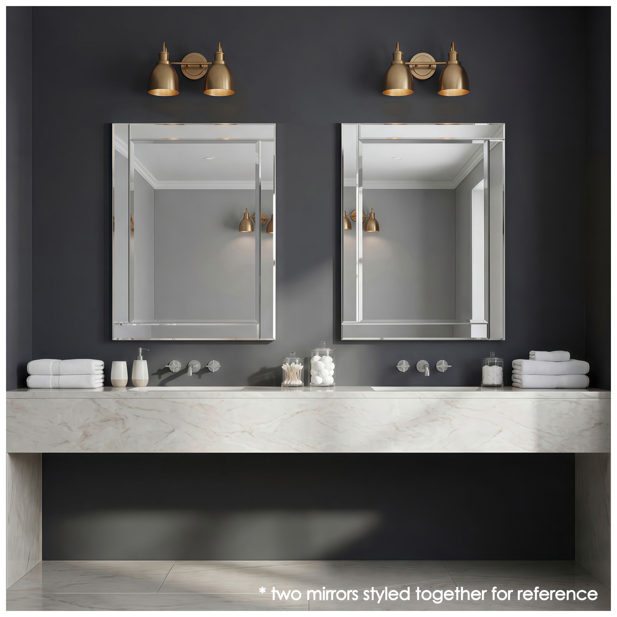 Moderno Beveled 40" x 30" Oversized Rectangular Wall Mirror