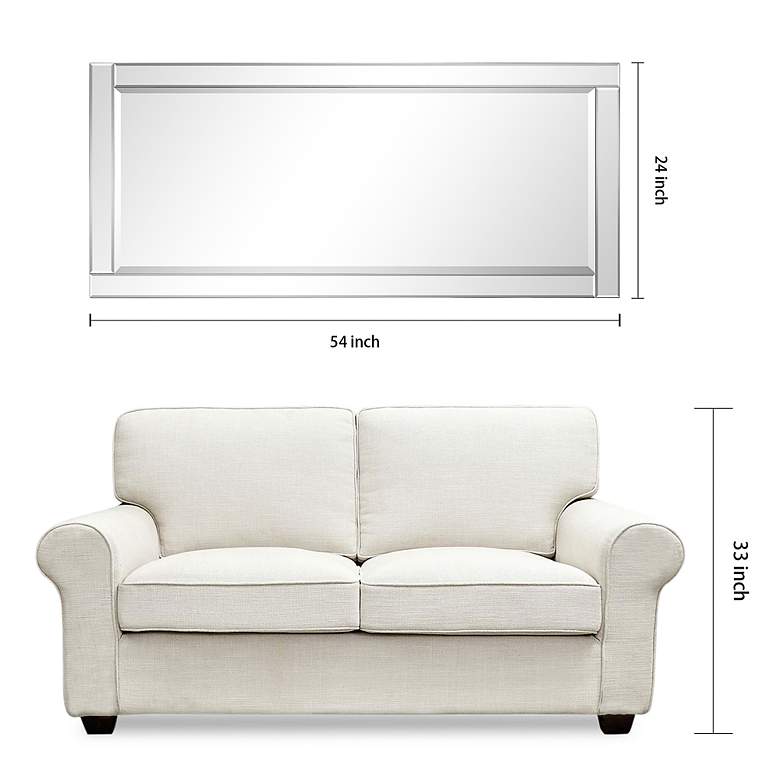 Image 7 Moderno Clear 24 inch x 54 inch Rectangular Wall Mirror more views