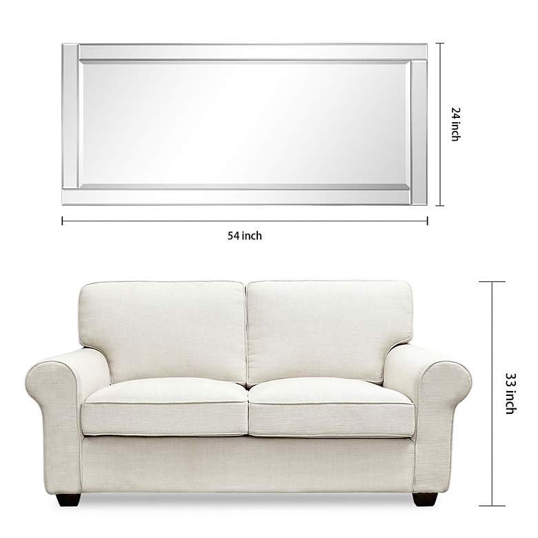 Image 7 Moderno Clear 24" x 54" Rectangular Wall Mirror more views
