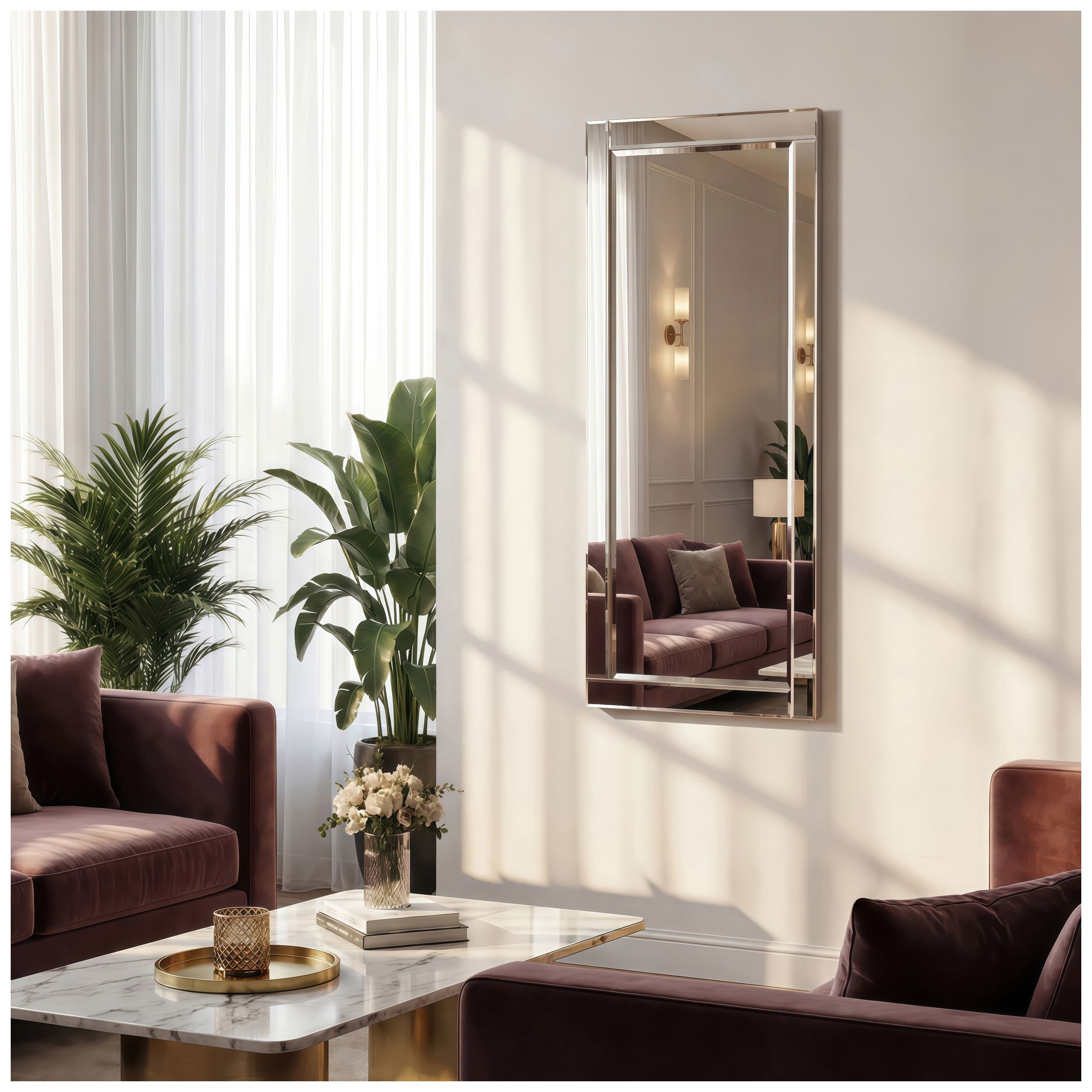 Moderno Clear 24" x 54" Rectangular Wall Mirror