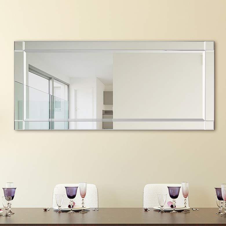 Image 2 Moderno Clear 24 inch x 54 inch Squared Corner Wall Mirror