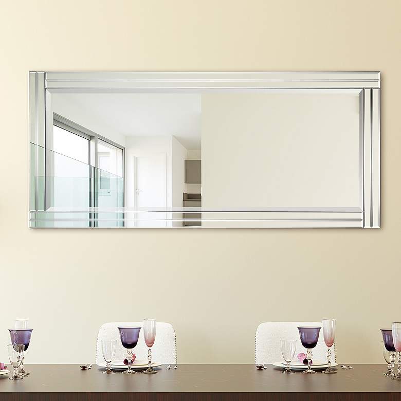 Image 2 Moderno Clear 24" x 54" Stepped Beveled Wall Mirror