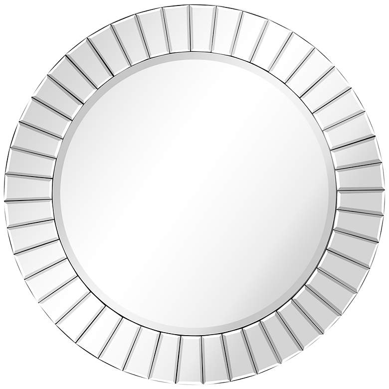 Image 2 Moderno Multi-Faceted Beveled 32" Round Wall Mirror