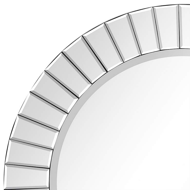 Image 3 Moderno Multi-Faceted Beveled 32" Round Wall Mirror more views