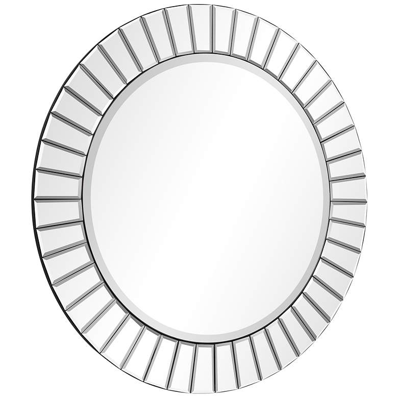 Image 4 Moderno Multi-Faceted Beveled 32 inch Round Wall Mirror more views