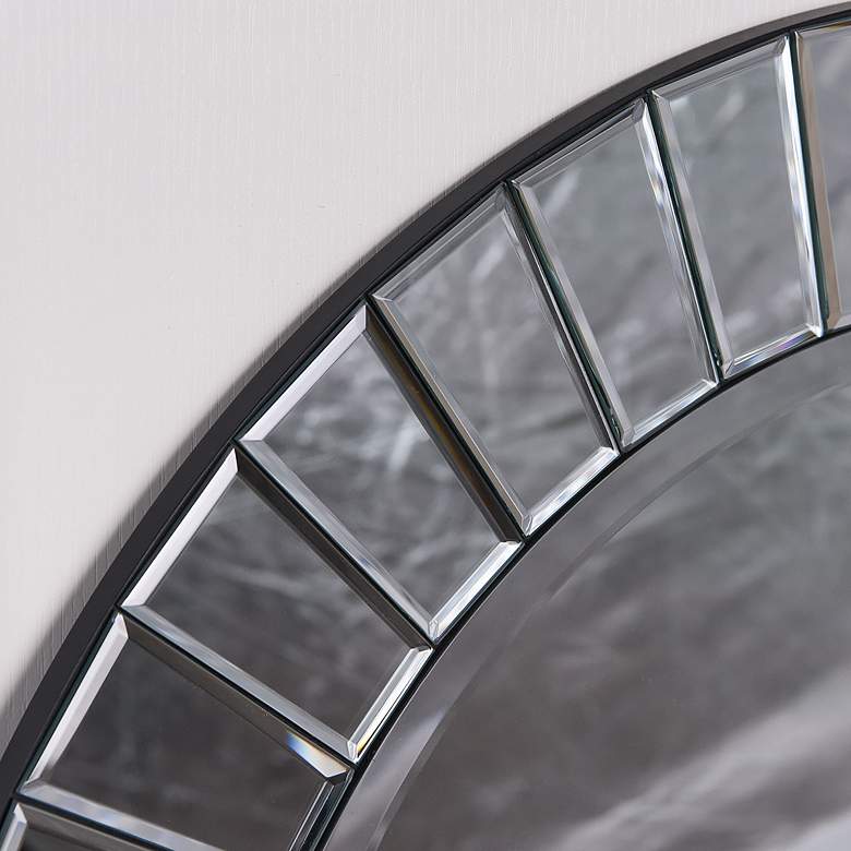 Image 5 Moderno Multi-Faceted Beveled 32" Round Wall Mirror more views