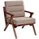 Moderno Walnut and Light Brown Modern Accent Chair