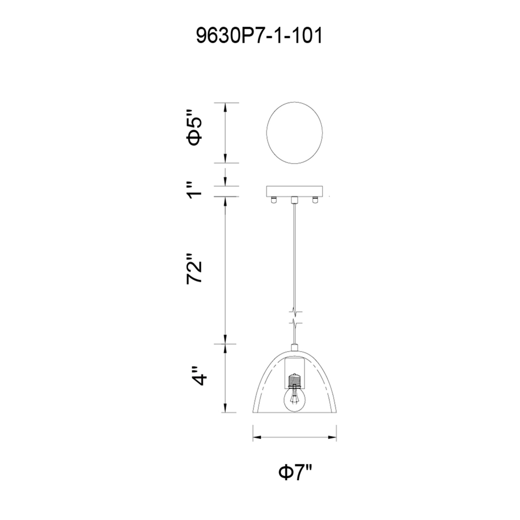 Image 6 Modest 1 Light 7in Black Down Mini Pendant more views