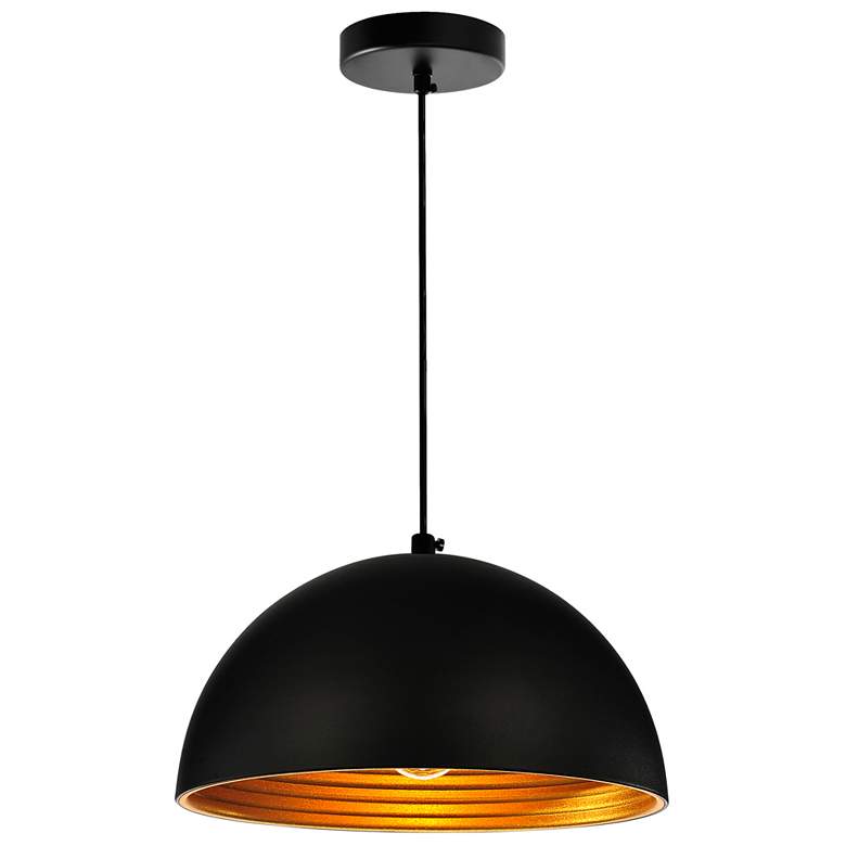 Image 1 Modest 1 Light Down Mini Pendant With Black Finish