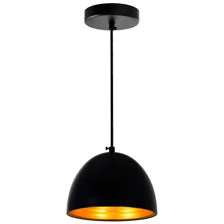 Image 1 Modest 1 Light Down Mini Pendant With Black Finish