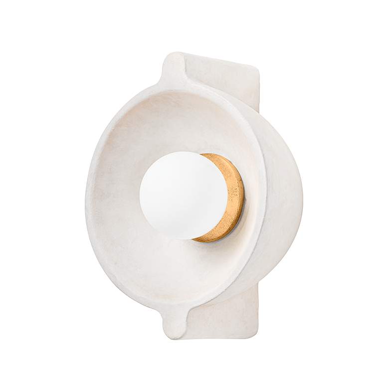 Image 1 Modesto 10" High Fossil White and Gold Wall Sconce