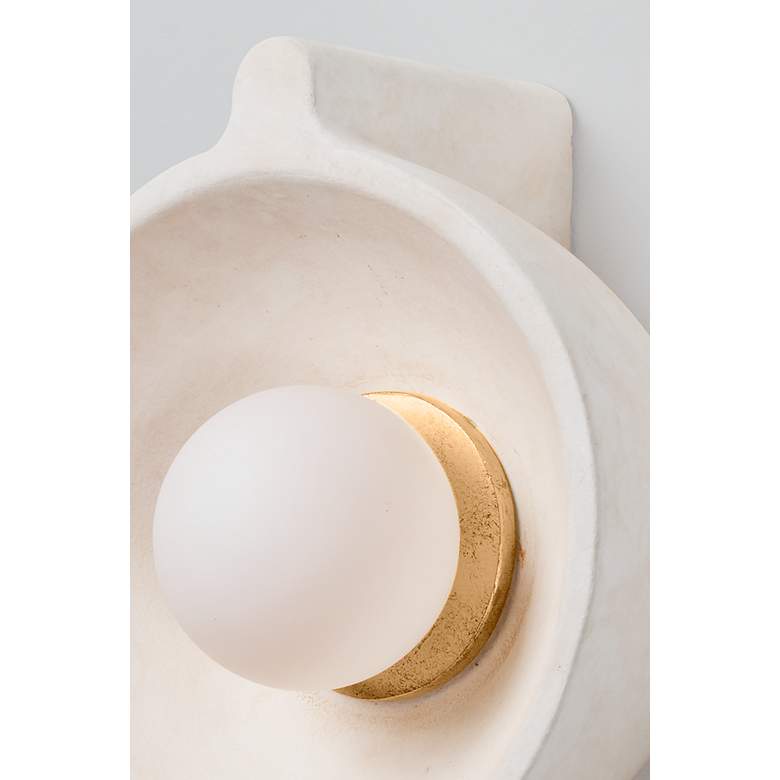 Image 5 Modesto 10" High Fossil White and Gold Wall Sconce more views