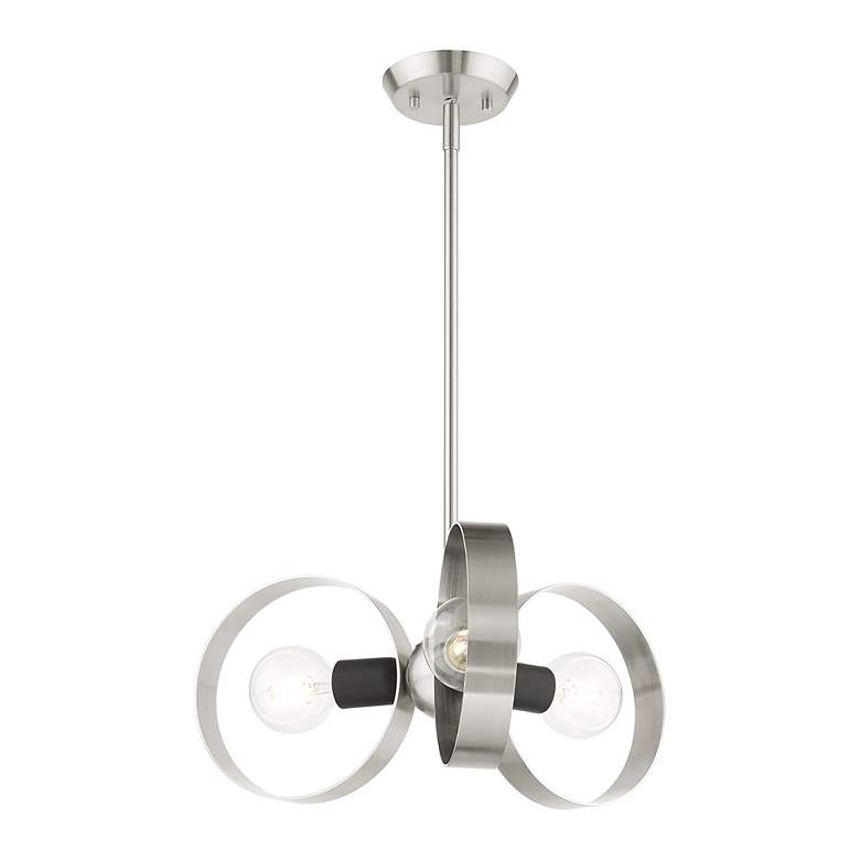 Image 5 Modesto 3 Light Brushed Nickel Chandelier more views