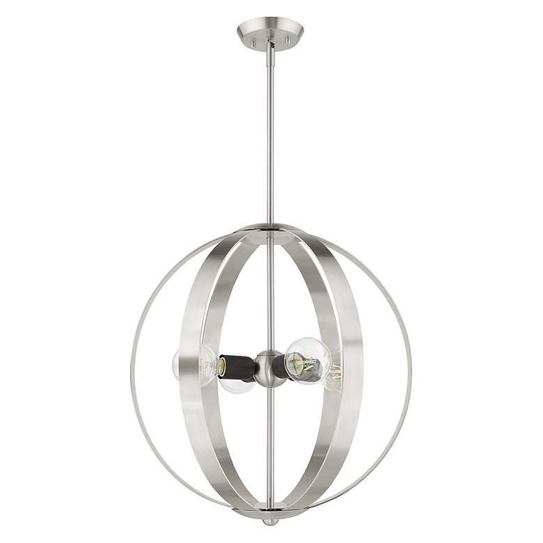 Image 3 Modesto 4 Light Brushed Nickel Chandelier more views
