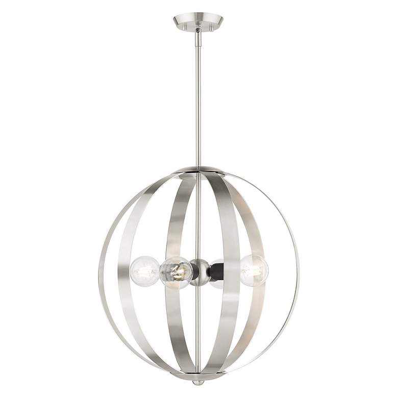 Image 4 Modesto 4 Light Brushed Nickel Chandelier more views