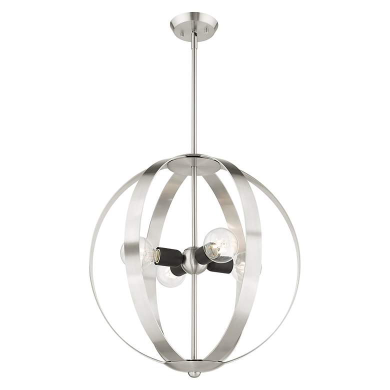 Image 5 Modesto 4 Light Brushed Nickel Chandelier more views