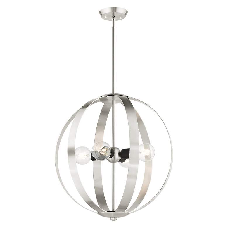 Image 6 Modesto 4 Light Brushed Nickel Chandelier more views