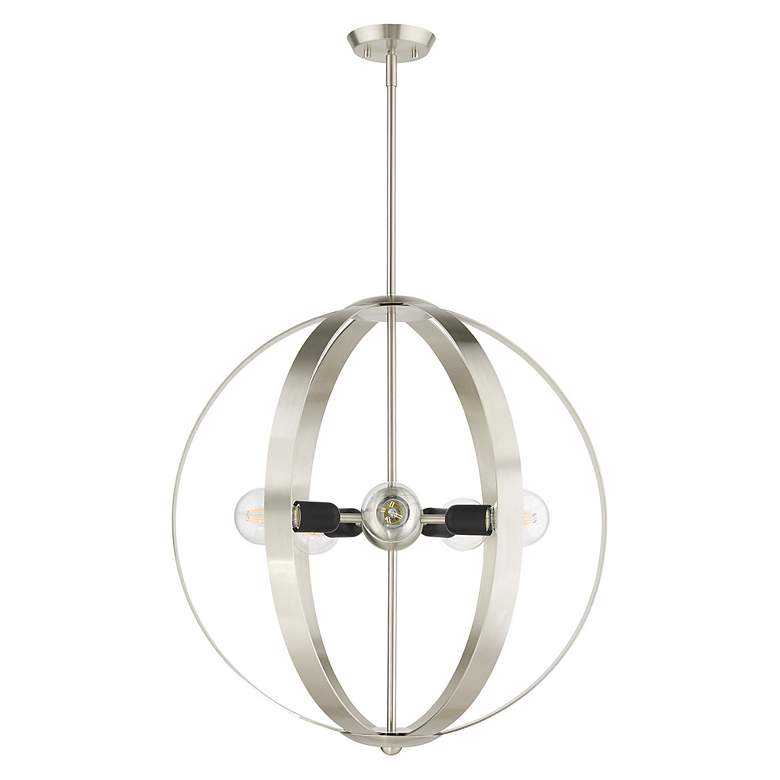 Image 3 Modesto 5 Light Brushed Nickel Chandelier more views