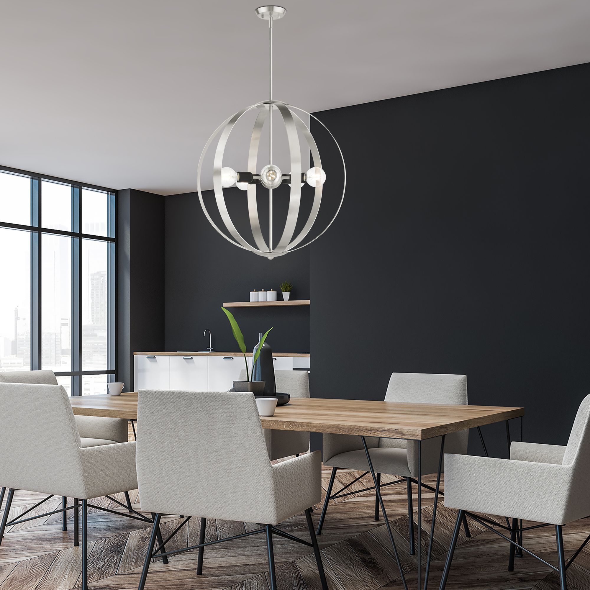 Modesto 5 Light Brushed Nickel Chandelier