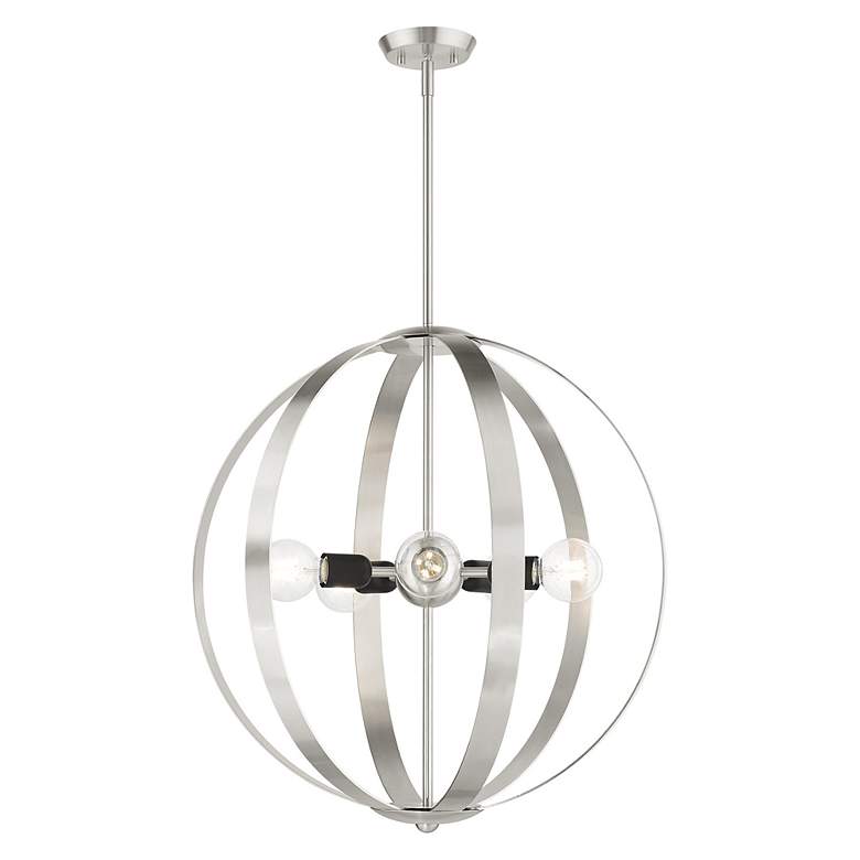 Image 5 Modesto 5 Light Brushed Nickel Chandelier more views