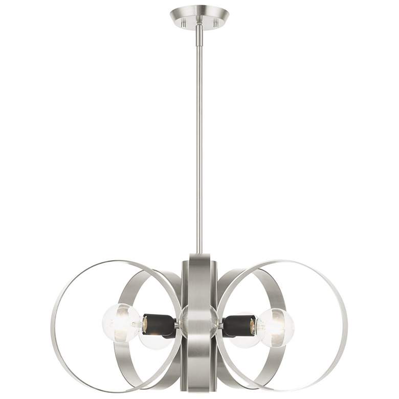 Image 1 Modesto 6 Light Brushed Nickel Chandelier