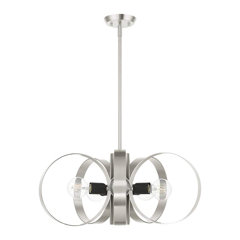 Image 3 Modesto 6 Light Brushed Nickel Chandelier more views