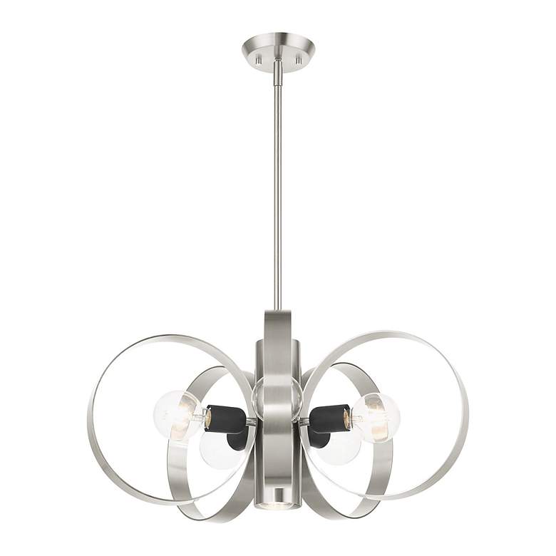 Image 4 Modesto 6 Light Brushed Nickel Chandelier more views