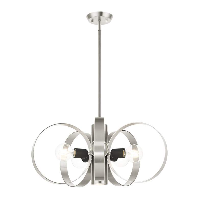Image 5 Modesto 6 Light Brushed Nickel Chandelier more views
