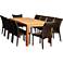 Modesto Distressed Wicker 11-Piece Patio Dining Set