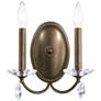 Modique 11.5"H x 10"W 2-Light Crystal Wall Sconce in Etruscan Gol