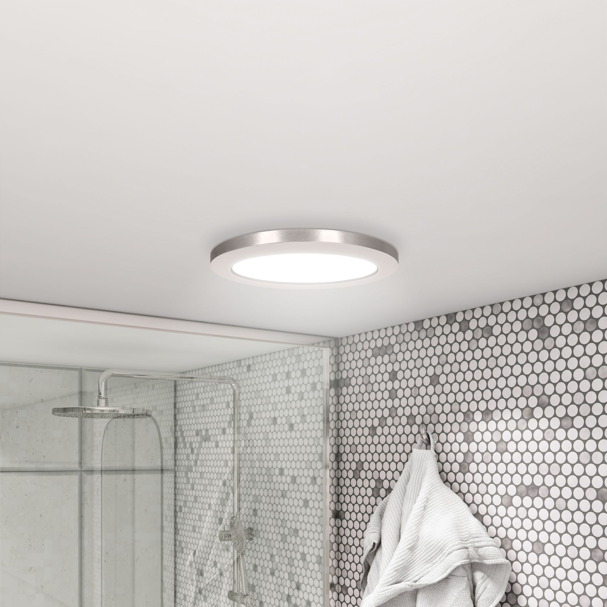 Image 6 ModPLUS 3CCT 9" LED Flush Mount - Brushed Steel more views
