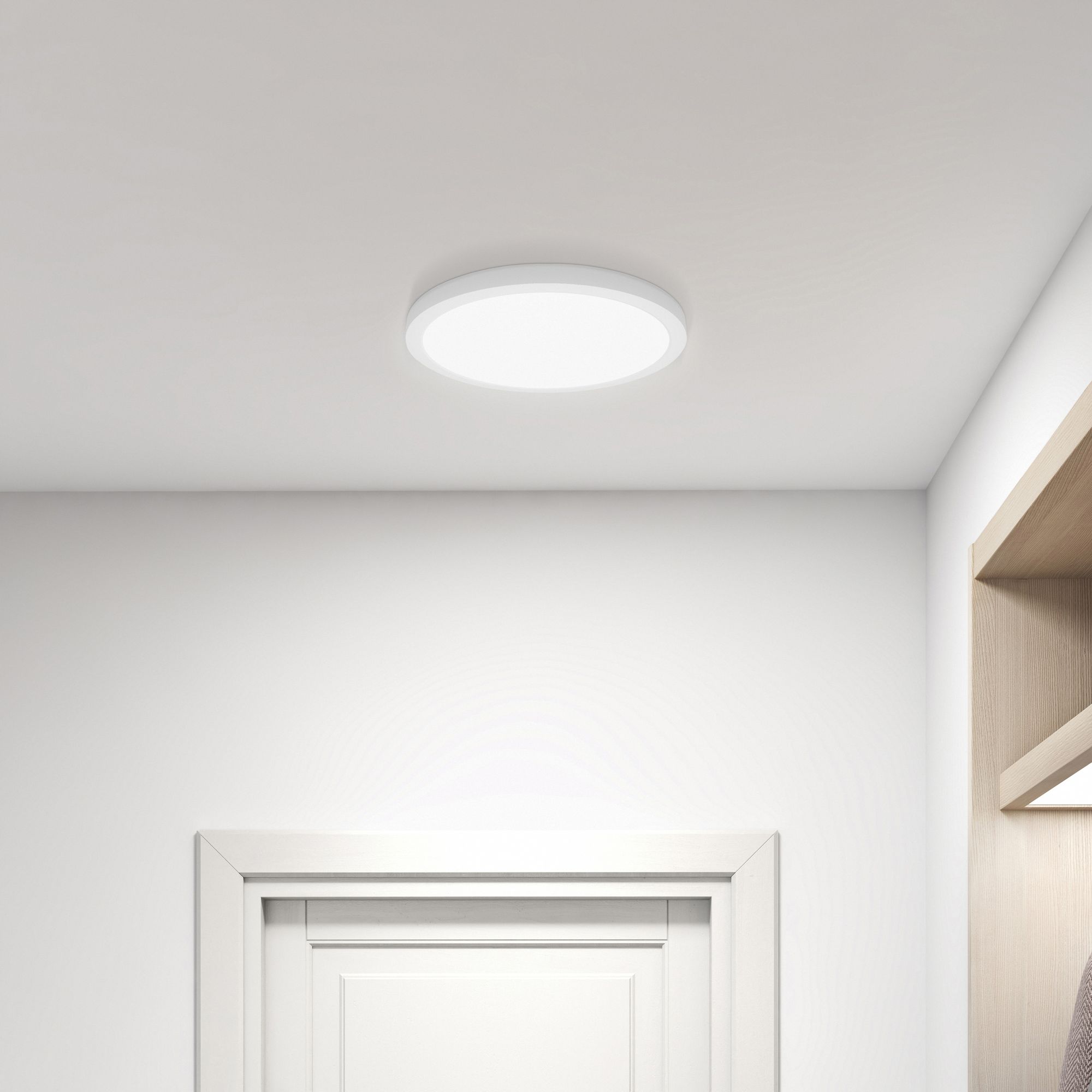 Thumbnail2 of ModPLUS - LED 9" Round Flush Mount - Dimmable - White Finish more views