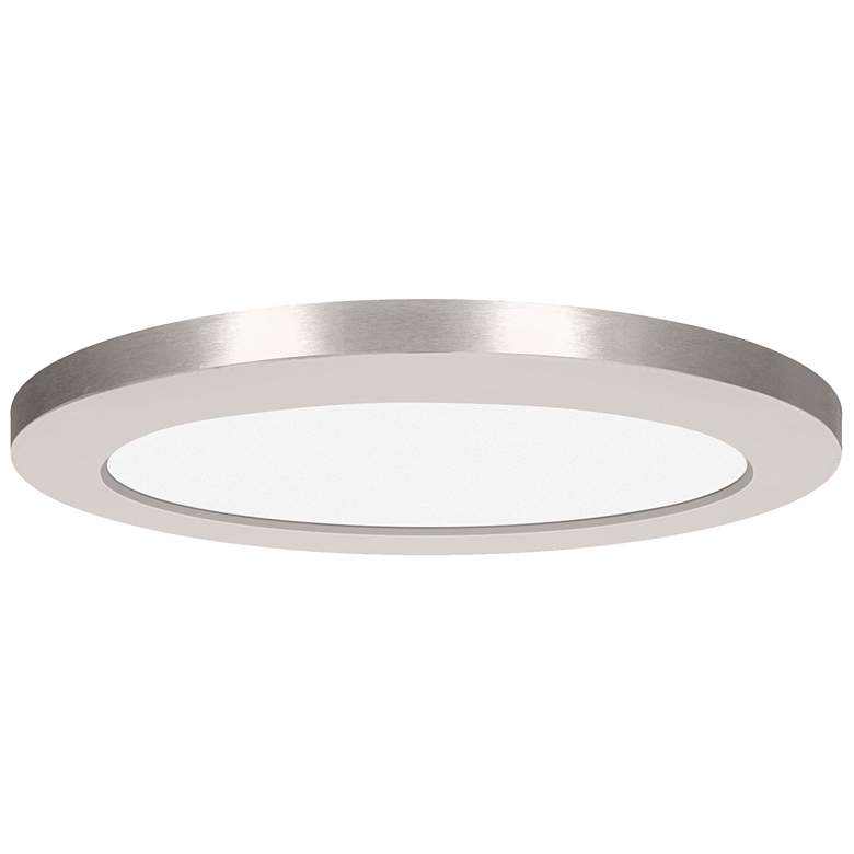 Image 1 ModPLUS - Round 12" LED Flush Mount - Brushed Steel Finish - White Acr