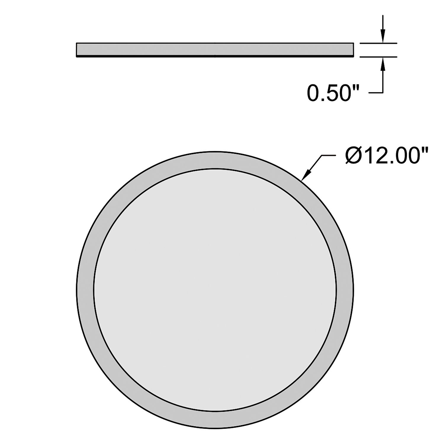 ModPLUS - Round 12" LED Flush Mount - Brushed Steel Finish - White Acr