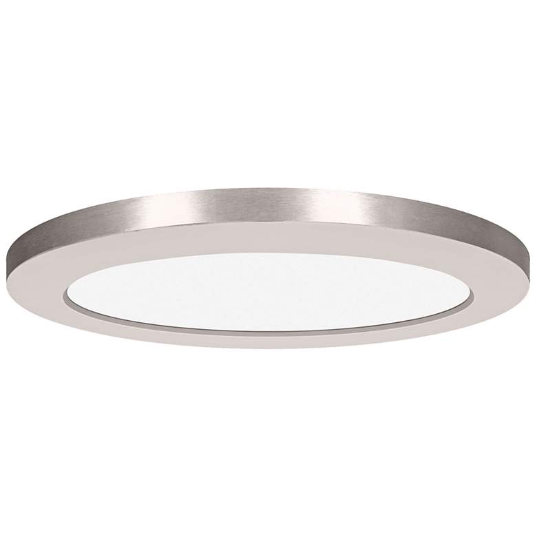 Image 1 ModPLUS - Round 7 inch LED Flush Mount - Brushed Steel Finish - White Acry