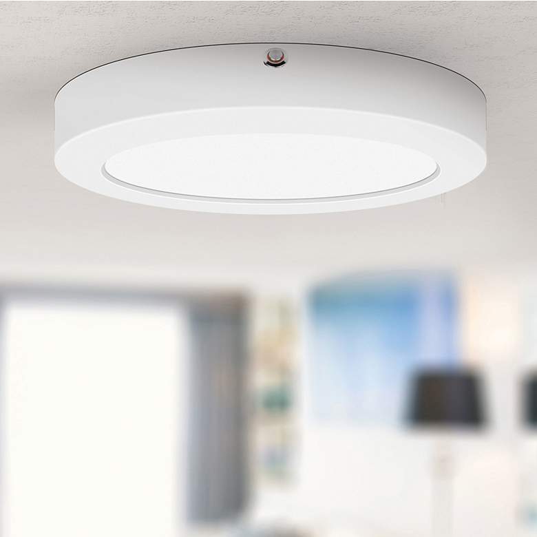Image 1 ModPLUS White 9"W White Emergency Backup LED Ceiling Light
