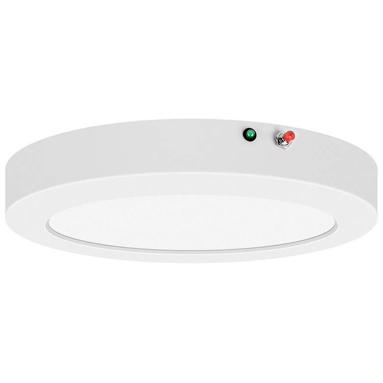 Image 3 ModPLUS White 9"W White Emergency Backup LED Ceiling Light more views