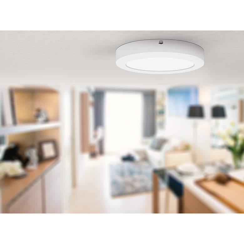Image 7 ModPLUS White 9"W White Emergency Backup LED Ceiling Light more views