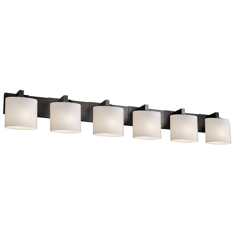 Image 1 Modular 55 1/2" Wide Matte Black 6-Light Bath Light