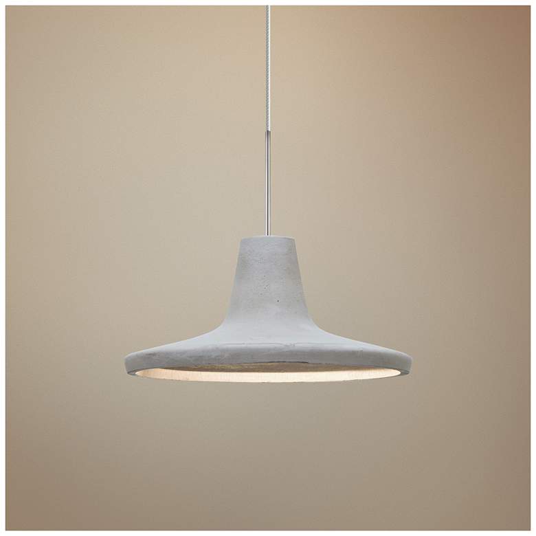 Image 1 Modus 9 inchW Satin Nickel Natural Concrete LED Mini Pendant