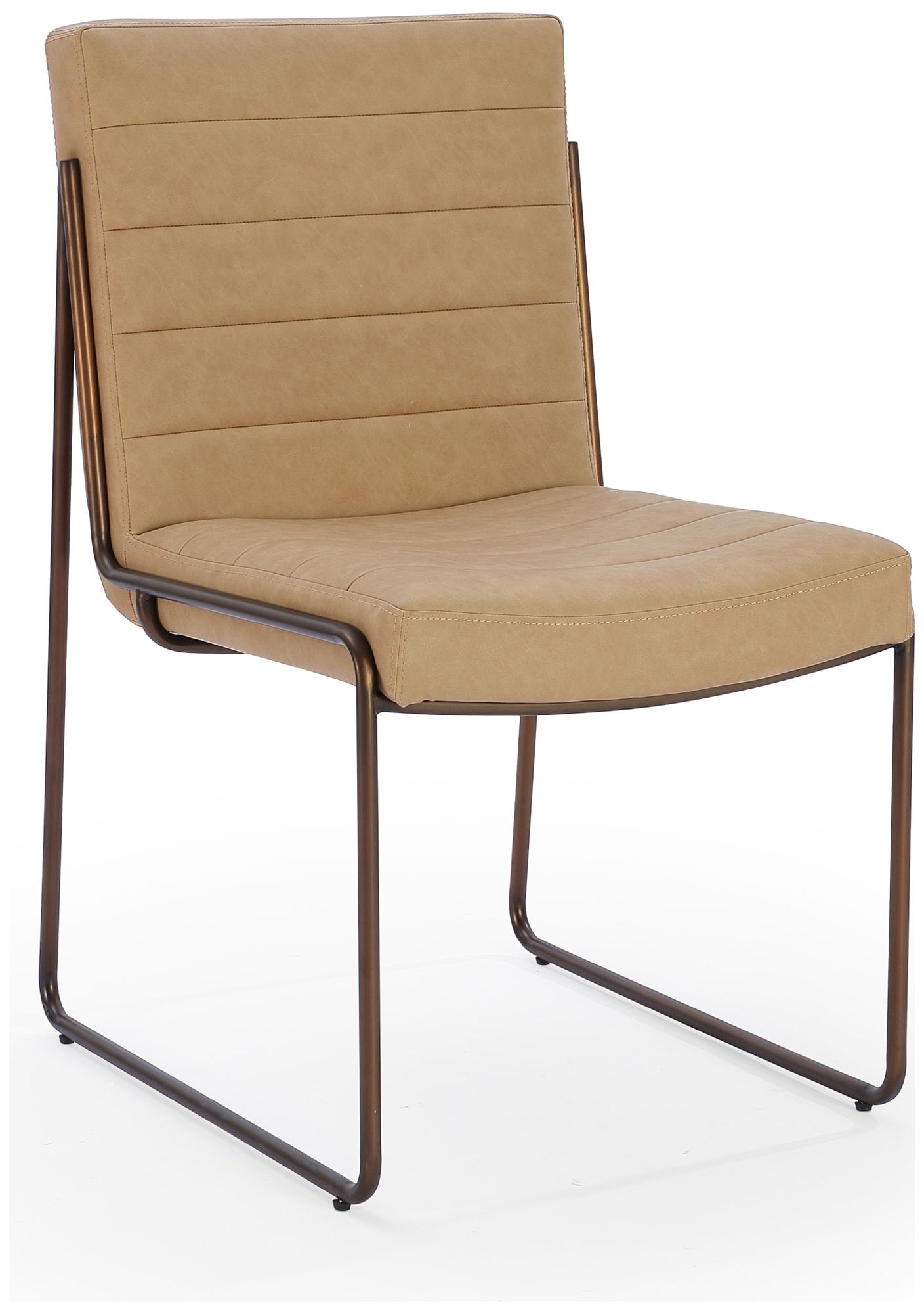 Image 2 Modus Madison Metal Frame Dining Chair in Honey Synthetic Leather more views