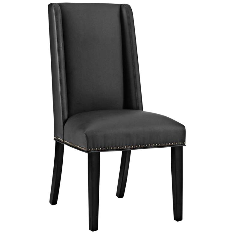 Image 2 Modway Baron 19 1/2" Wide Nailhead Trim Black Vinyl Dining Chair