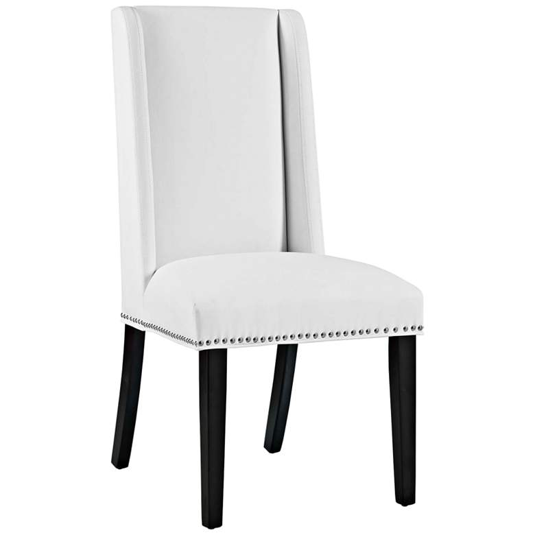 Image 2 Modway Baron 19 1/2" Wide White Vinyl and Nailhead Trim Dining Chair