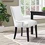 1_Modway Marquis 22" Wide Nailhead Trim White Faux Leather Dining Chair