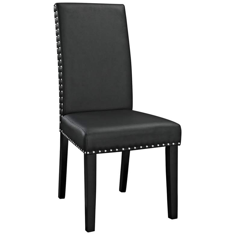 Image 2 Modway Parcel 19" Wide Black Faux Leather Dining Side Chair