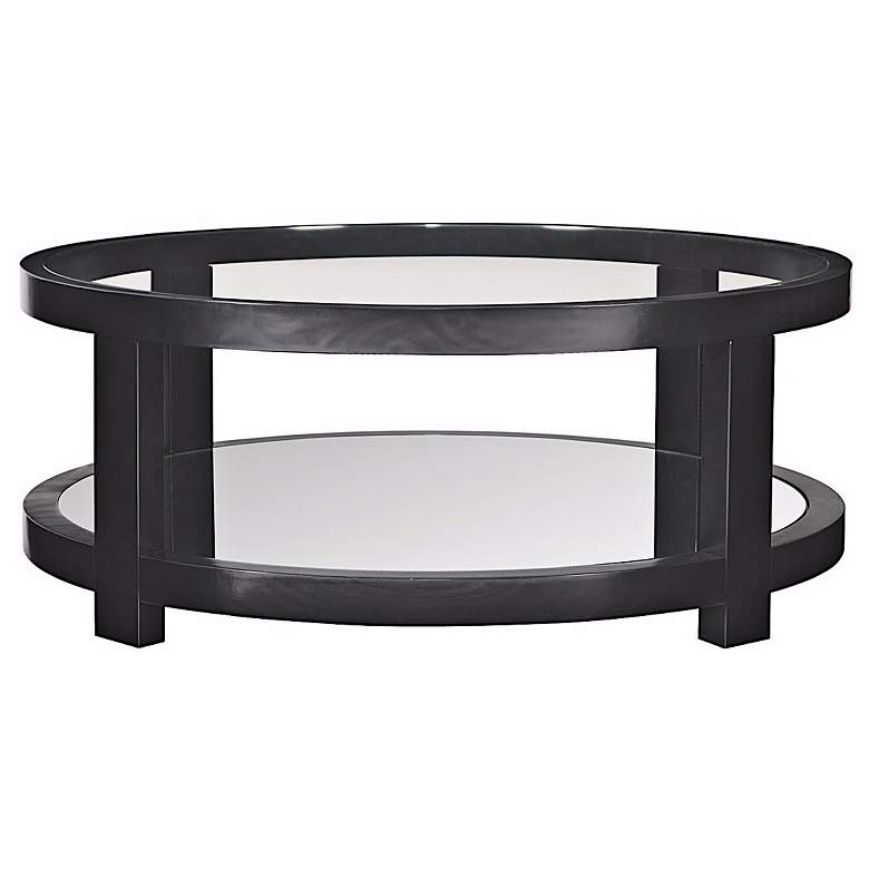 Image 1 Moe Glass and Mirror Black Round Coffee Table