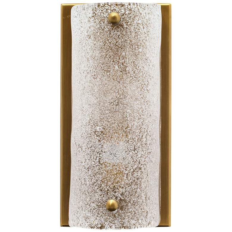 Image 1 Moet 8 1/4" High Antique Brass Rounded Glass Wall Sconce
