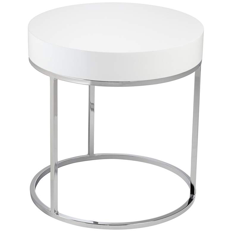 Image 1 Mog Round White Side Table