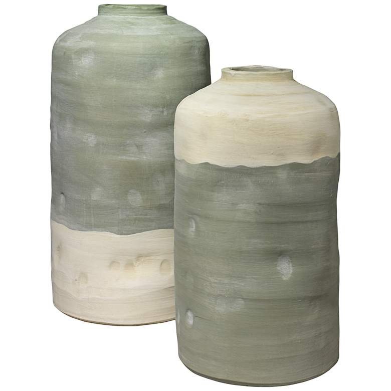 Image 1 Mohave Pistachio Rustic Ceramic Vessels - Set of 2