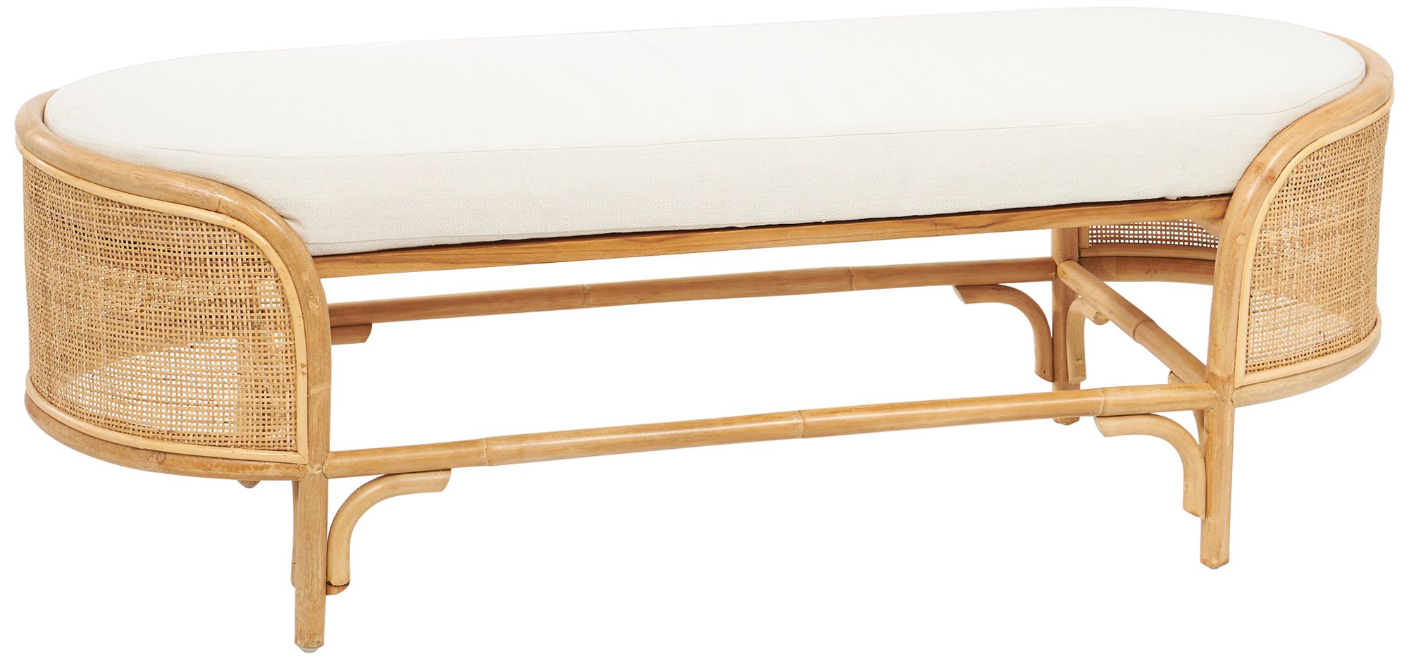 Image 2 Moira 49" Wide Brown Rattan Oval Accent Bench